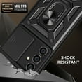 thumbnail image 2 of FIEWESEY For Samsung Galaxy S23 FE Case,Military Grade Shockproof Protective Phone Case Cover with Enhanced Metal Ring Kickstand Compatible with Samsung Galaxy S23 FE (Black), 2 of 7