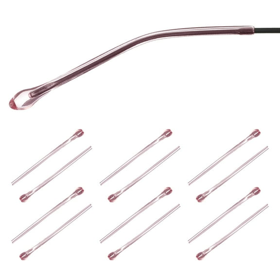 Uxcell 6 Pairs Eye Glass Replacement Temples, Plastic Anti-Slip Eyeglass End Tips Glasses Retainers Fits 1.4mm for Round Thin Metal Eyeglass Sunglasses Temple, Style1 Pink