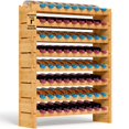 thumbnail image 1 of NutriChef 72 Bottle Wine Rack Stackable Bamboo Freestanding, 8-Tier Modular Shelf, Sturdy Wobble Free, Upgraded 2026 Design, Easy, 1 of 6