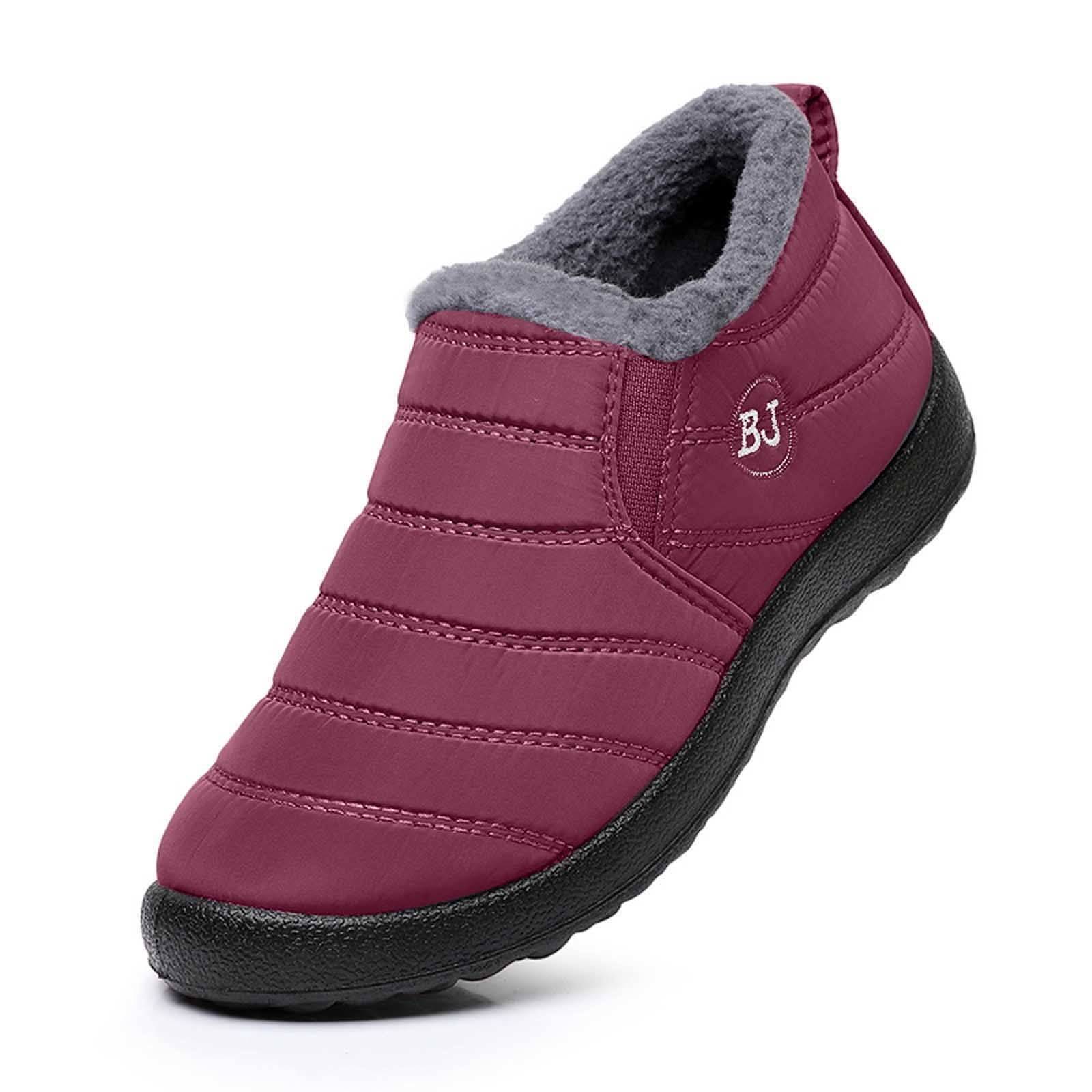 Gyexs Women's Snow Boots Tall, Winter Shoes for Women Size 6, Fold Over, Lace-Up, Western, Open Toe, Winter Clothes, Brick Red, Size 12