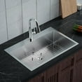 thumbnail image 2 of Bonnlo 33Inch Top mount Kitchen Sink Drop-in, Farmhouse Kitchen Sink with Sink Protector 18 Gauge, Workstation Sink, Stainless Steel Single Bowl Kitchen Sinks for RV, Travel Trailer, Garage, 33x22x9, 2 of 5