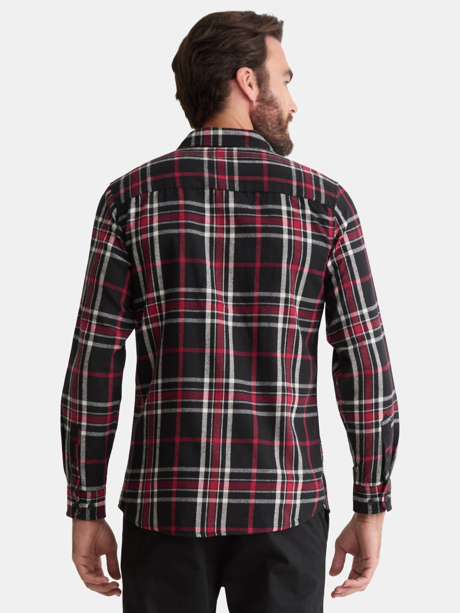 Burnside Men's and Big Men's Modern Fit Plaid Flannel Shirt with Long Sleeves, Sizes S-2XL