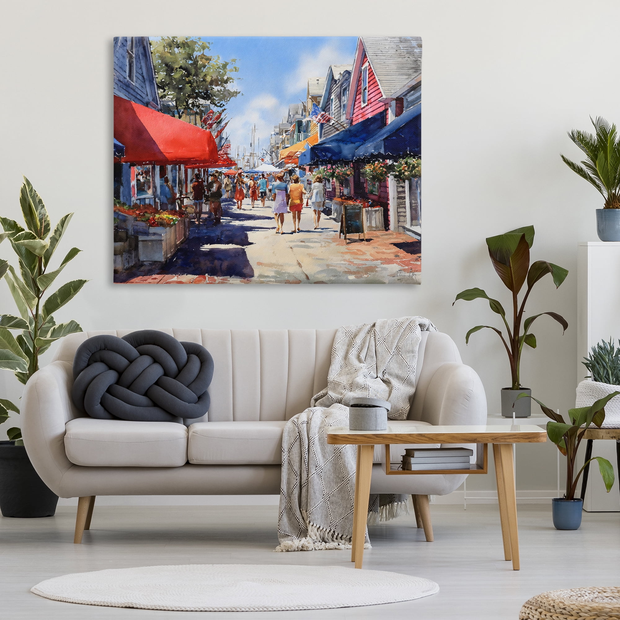 Stupell Industries American Coastal Town Stroll Canvas Wall Art, design by Franklyn Gregory