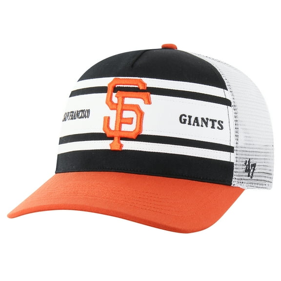 Men's '47 Black San Francisco Giants Gridiron Super Stripe Relaxed Trucker Hitch Adjustable Hat