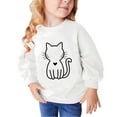 thumbnail image 2 of Luxalzxs Kids Sweatshirts Cute Cat Print Long Sleeve Pullover Top Sweatshirt Toddler Baby Girls Crewneck Shirts Tops Fall Winter Clothes 2-10T, 2 of 4