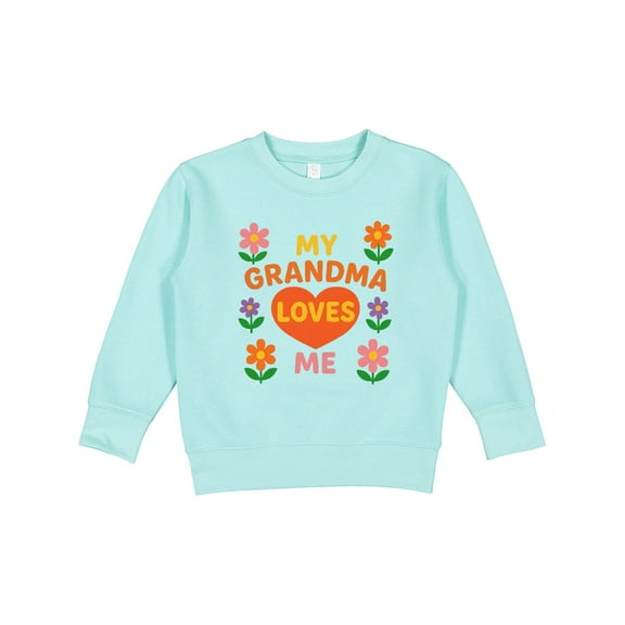 Inktastic My Grandma Loves Me Heart and Flowers Toddler Sweatshirt
