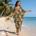 thumbnail image 3 of XYZCANDO Women Kaftan Dresses Plus Size V-Neck Batwing Sleeves Beach Cover Up Caftan Dress Swimsuit Coverup for Women Duck Camo Bathing Suit Coverups Swim Cover Up Beach Wear, 3 of 7