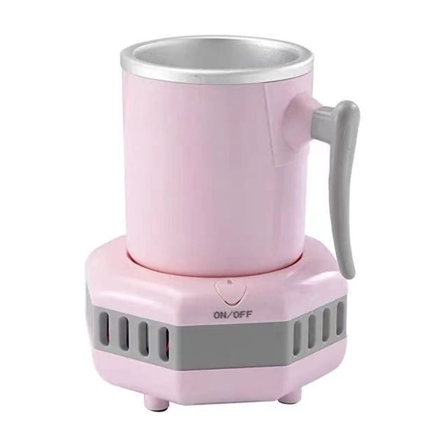 Mistaha Gobelet Refroidisseur et Réchauffeur de Boissons Portable avec Poignée - Gobelet en Aluminium 420 ml, Refroidissement et Réchauffement Rapides, Fonctionnement en un Clic, Écologique, Base Antidérapante - Blanc/rose/bleu/vert, Prise US/EU