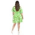 thumbnail image 3 of Vestido camisero con olan Roman Fashion /Tallas Extras, 4326 (Verde flores) verde 42, 3 of 6