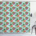 thumbnail image 1 of Hawaii Shower Curtain, Blossoming Hibiscus Flower with Fern Foliage Grunge Effect Retro Nature Pattern, Fabric Bathroom Set with Hooks, 69W X 84L Inches Extra Long, Multicolor, by Ambesonne, 1 of 3
