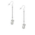 thumbnail image 2 of Delight Jewelry Silvertone Crystal Initial - J - Silver-tone Long Sparkle Dangle French Earrings, 2 of 4