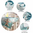 thumbnail image 6 of Coastal Octopus Tablecloth Square Table Cloth 54x54, Waterproof Tablecloth Outdoor Table Cloth, Teal Nautical Beach Starfish Vintage Washable Table Cover for Kitchen Dining Party, 6 of 8