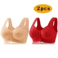 thumbnail image 3 of Pejock Bra for Women 2PCs Front Snap Closure Bras Button Down Wirefree Bra Front Snaps Daily Bras, 3 of 3