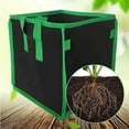 thumbnail image 2 of Zhuge 5 Pack 5 Gallon Square Grow Bags, Thick Nonwoven Cubic Fabric Pots with Handles for Indoor and Outdoor Gardening，Black, 2 of 4