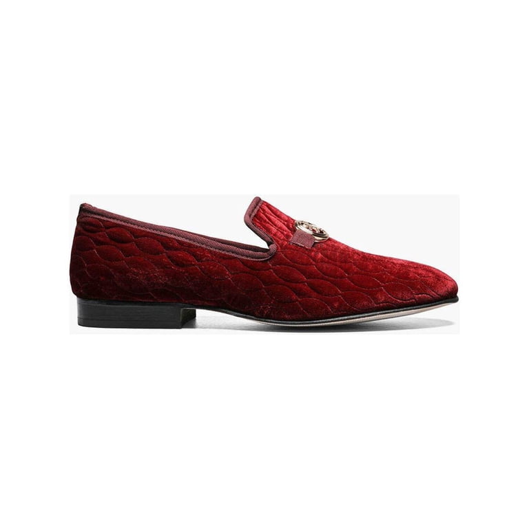 Stacy Adams Slip On Bit Loafer Burgundy Velvet Quilted Christmas Men’s 11.5 Stacy Adams Valet Slip On Bit Loafers Burgundy... | Depop main image 4