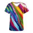 thumbnail image 5 of Puntoco Liquidación de blusas cortas para mujer, moda informal para mujer, cuello en V, estampado, manga corta, bolsillo, vestido de enfermera, 5 of 5