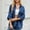 Dark Blue, variant on Amzcrzy Jackets for Women Women's Fashion Casual Spring and Summer Wash Adjustable Sleeve Denim Shirt Loose Womens Long Sleeve Tops Womens Jacket Women's Clothing Women Tops