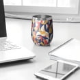 thumbnail image 3 of 12oz Stainless Steel Insulated Wine Tumbler with Lid and Straw – Double Wall Vacuum Mug for Hot & Cold Drinks, 304 Steel Interior, Sweat-Free Design, 3 of 5