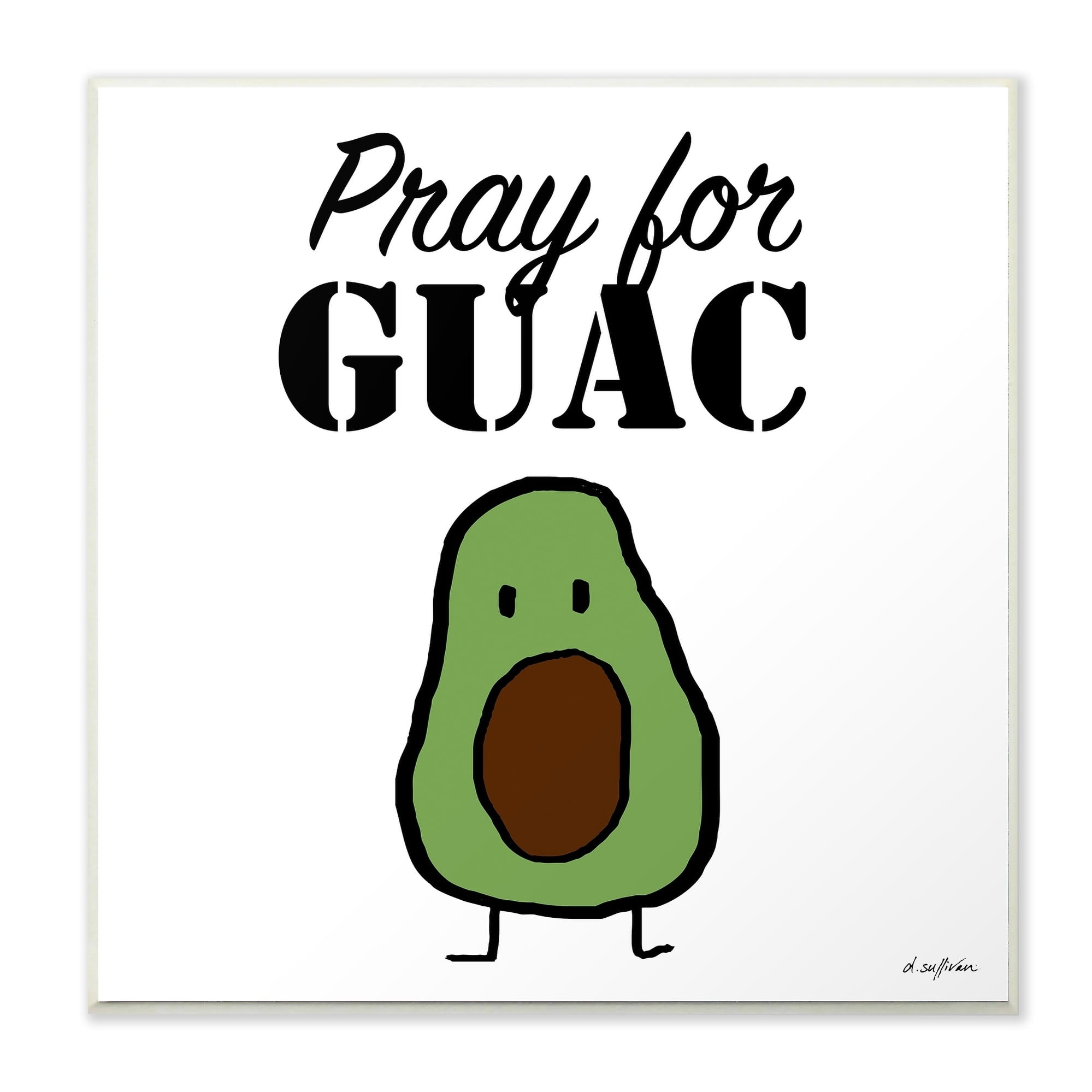 The Stupell Home Decor Pray for Guac Little Avocado Guacamole Illustration Wall Plaque Art