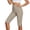 Beige Womens Shorts, variant on Womens Yoga Shorts with Pockets Elastic High Waisted Knee Length Slim Stretchy Side Split Summer Bermuda Short for Women 4th of July
