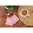 thumbnail image 4 of Carolines Treasures CK4177FC Samoyed Pink Flowers Foam Coaster Set of 4 3 1/2 x 3 1/2 multicolor, 4 of 4