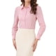 thumbnail image 1 of Camiseta Leotardo INSPIRE CHIC para Mujer, Casual de Negocios con Cuello, Botones, Manga Larga, Top S Rosa, 1 of 6