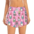 thumbnail image 2 of Balery pink Holiday Joy Pantalones cortos deportivos para mujer con forro y dos bolsillos, elásticos, para entrenamiento, gimnasio, yoga-Small, 2 of 7
