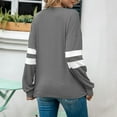 thumbnail image 5 of HAPIMO Sales Long Shirts for Women,Women's Casual V-Neck Solid Color Striped Patchwork Loose Pullover Plus Sized Blouse Tops Teen Grils Fashion Clothes Gray XL, 5 of 7