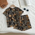 thumbnail image 4 of Grblisyd Girls Two Piece Sets Camo Maple Leaf Print Clothes Loose Short Sleeve Crew Neck Tshirts and Elastic Waist Shorts Casual Summer Outfits Size 7-8, 4 of 6