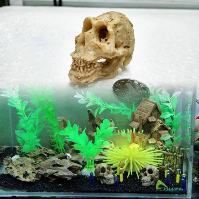 Aquarium Decor Fish Tank Ornament Skeleton Woman Figurine Resin Halloween Crafts 
