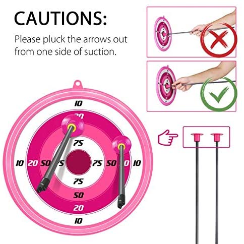 SainSmart Jr. Kids Bow and Arrows, Light Up Archery Set for Kids Outdoor Hunting Game with 5 Durable Suction Cup Arrows, Luminous Bow and Sighting Device, Pink - image 3 of 3