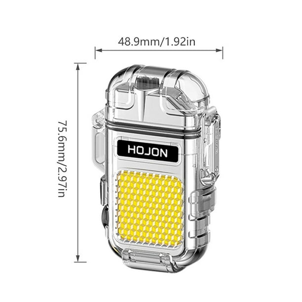 USB doble arco eléctrico encendedor COB luz 3 modos de iluminación linterna plata Sywqhk Para estrenar