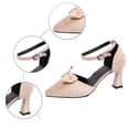 thumbnail image 5 of Jane Wardrobe Women’S Patent PU Mary Jane Pumps, Square Toe Ankle Strap Block Heel Dress Shoes, Comfortable Low Chunky Heel Casual Party Heels, 1 Pair, Sizes 35 Through 42, 5 of 7