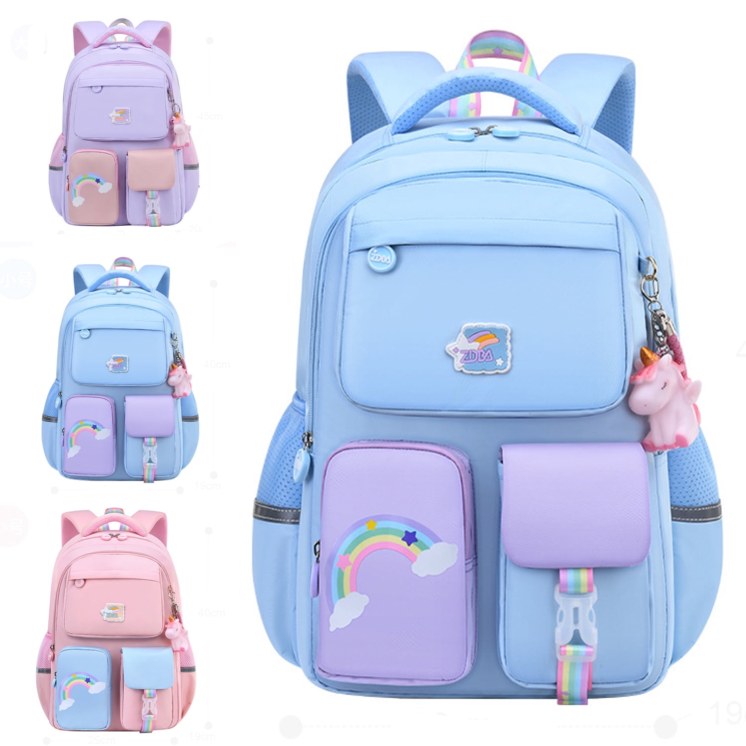 Waterproof Nylon Large Backpack Women Cute Kawaii Style Large Capacity