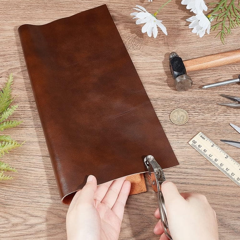 Leather Sheets, 11.8x11.8 in, Cowhide, 1.5mm, Brown, Crafts