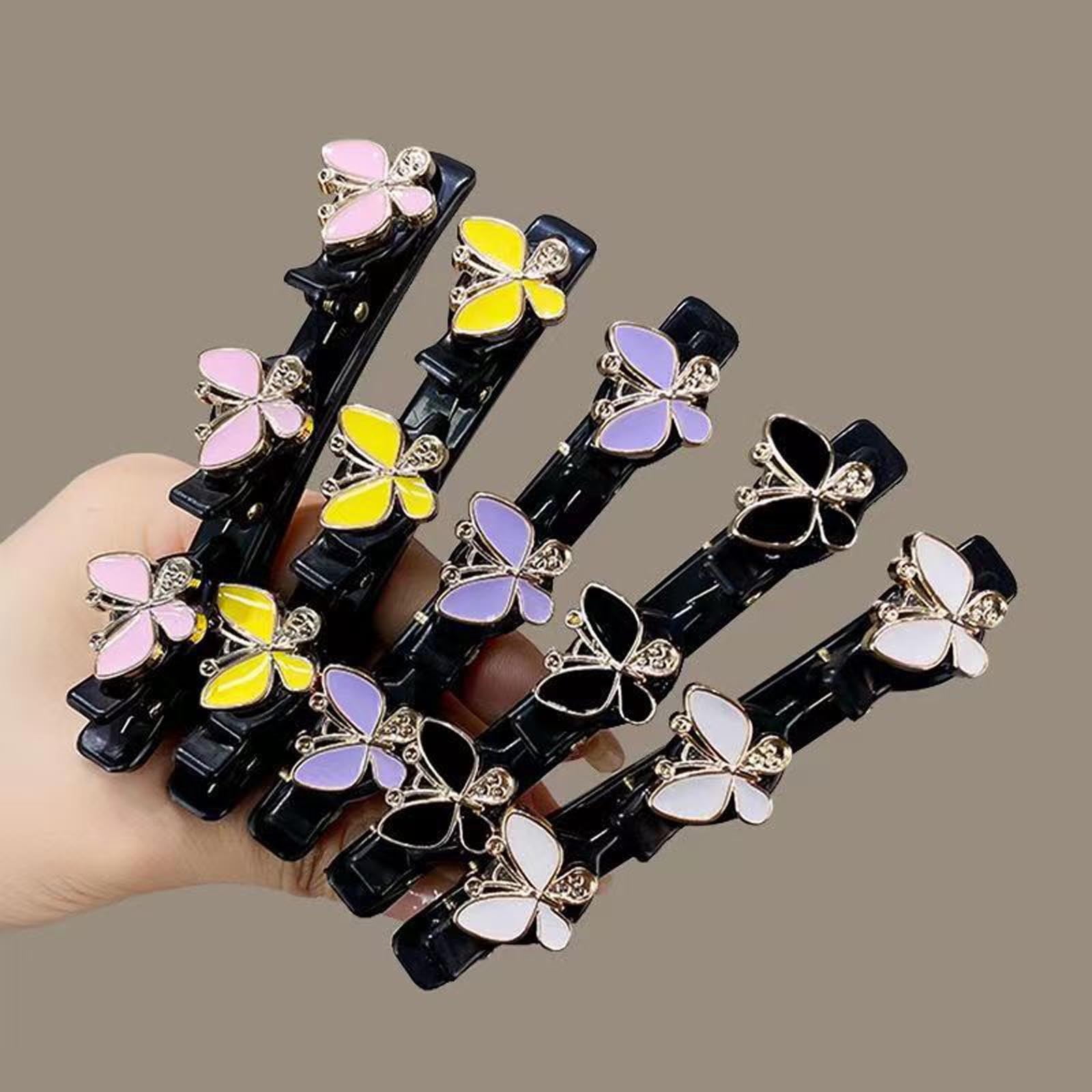 Pompotops Rhinestone Butterfly Hair Clips for Women Girls