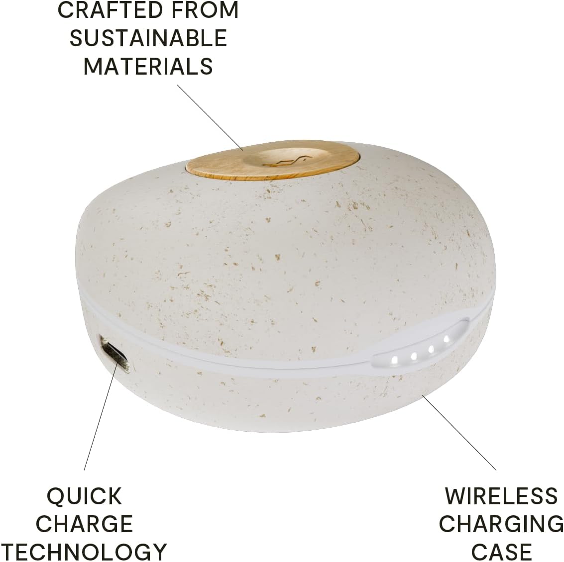 House of Marley Champion 2: True Wireless Earbuds with Microphone, Bluetooth Connectivity, 35 Hours Total Playtime, and Sustainable Materials, Cream