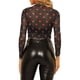thumbnail image 3 of INSPIRAR CHIC Día de San Valentín Top Corto de Mujer Semi-Translúcido de Manga Larga Cuello Redondo Blusa M Negra, 3 of 8