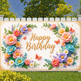 thumbnail image 6 of Wooden Cross Christian Banner Floral Decor Faith Display Colorful Butterflies Light Blue Background Religious Backdrop for Church Events Religious Gatherings Faith Sharing, 6 of 9