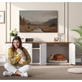 thumbnail image 4 of Double Litter Box Enclosure with Corridor and Storage, White Walnut Wooden  Furniture for 2 Cats, 4 of 8