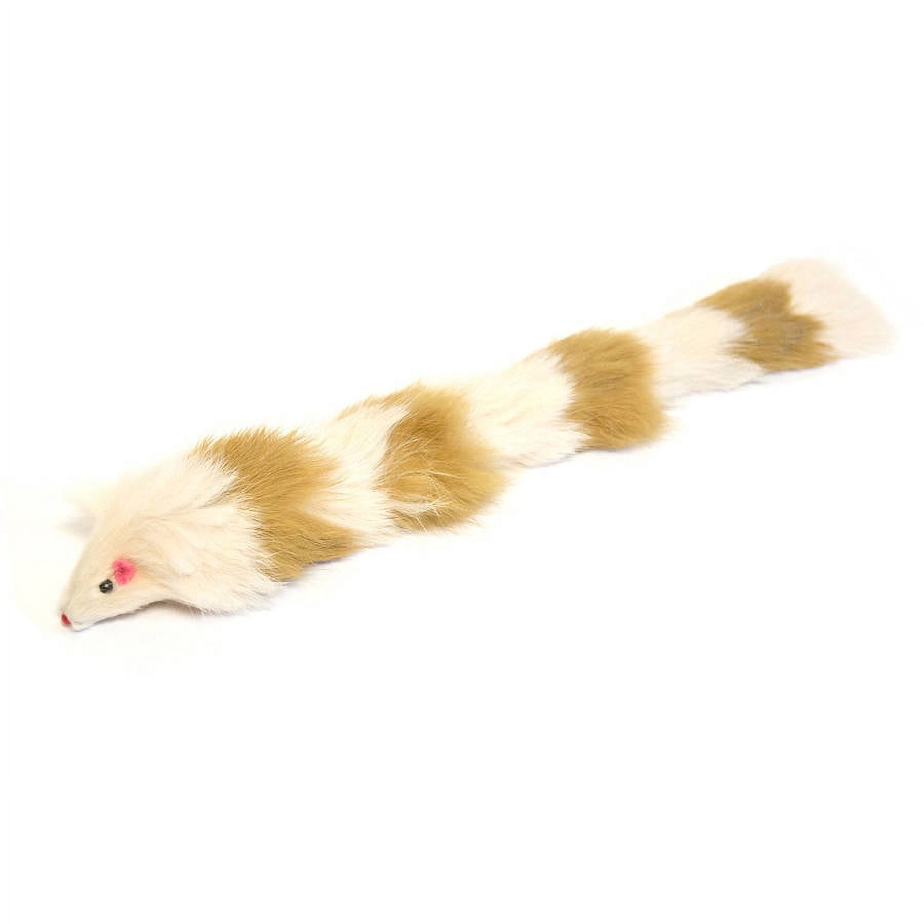 Iconic Pet - Brown/White Fur Weasel Toy