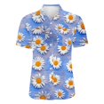 thumbnail image 4 of QIJUNTUO Short Sleeve Shirts for Somen Women Cotton Shirt Printed Fashion Down Shirts Casual Tops Short Sleeve Blouse, 4 of 4