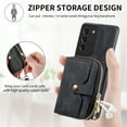 thumbnail image 4 of for Samsung Galaxy S21 Plus Wallet Case, Crossbody Phone Purse with Card Holder for Women, Zipper PU Leather Carrying Cover Gift with Shoulder Strap Kickstand Anti-drop for S21 Plus - Black, 4 of 10