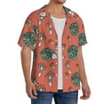 thumbnail image 2 of Susaid Hedgehog Mushroom Print Men's Polo Shirts Button Down Short Sleeve Casual Summer Beach Vintage Shirts for Men-Large, 2 of 5