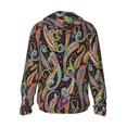 thumbnail image 3 of Uemuo Watercolor Romantic Paisley Pattern Women's Full Zip UPF 50+ Sun Protection Hoodie Jacket Long Sleeve Sun Shirt Hiking Outdoor Performance with Pockets-Small, 3 of 9