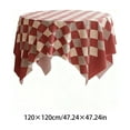 thumbnail image 4 of Yhmxh Christmas Round Tablecloth 48×48 Inch Round, Red and White Checkered Table Cloth, Waterproof Table Cover for Picnic Birthday Wedding Baby Shower Party Tablecloth, 4 of 7