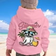 thumbnail image 4 of Tfken Toddler Children Girls Hoodies Hawaii Print Fall Drawstring Hood Tops Purple Sweatshirt Size 5-6 Years, 4 of 6