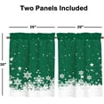thumbnail image 6 of Christmas Kitchen Curtain 2 Panels Set, Green Xmas Snowflakes Velvet Curtain for Kitchen Window, Winter Treatment Rod Pocket Thermal Insulated Room Darkening Curtains, 26x30 Inch, 6 of 6