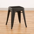 thumbnail image 2 of Norwood Commercial Furniture Tolix Style Metal Industrial Stack Stool, Black, NOR-IAH3021-BL-SO (Pack of 2), 2 of 6