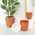thumbnail image 4 of Travelwant Plant Pots, Self Watering Pots High Drainage Planters with Attached Saucer Reservoir and Watering Lip, for Indoor & Outdoor Flowers Plants Windowsill Gardens, 4 of 7